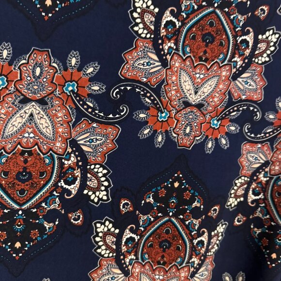 DANA BUCHMAN SPRING/SUMMER/OFFICE  NAVY  PRINT TOP   XLARGE  #G - Picture 4 of 9